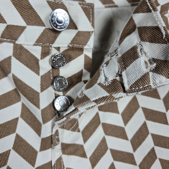 NEW PacSun Brown Chevron Print Low Rise Straight Leg Split Hem Jeans Size 24 - Picture 8 of 16